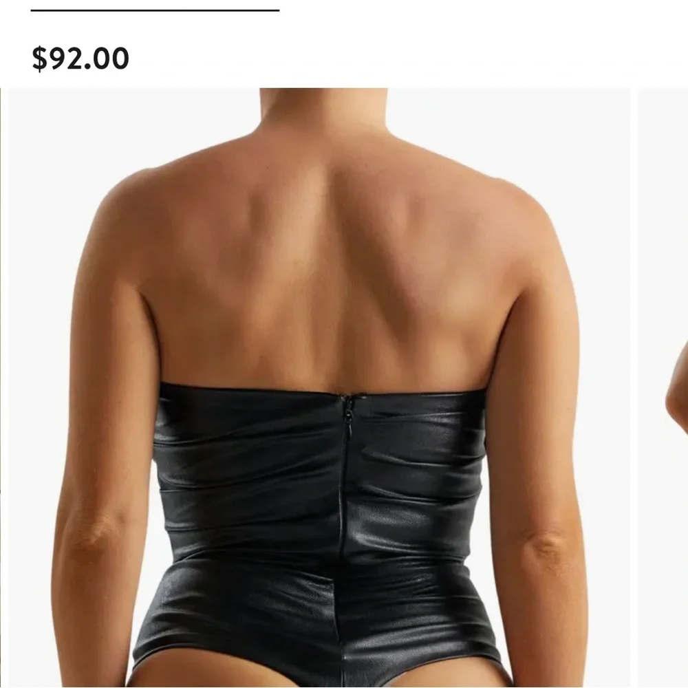 Naked Wardrobe Strapless Leather Bodysuit - Picture 3 of 6